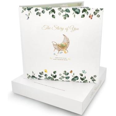 Imagem de ChubCheeks and Tickles Livro De Memórias Do Bebê, Diário Recordações Primeiro Ano Para Marcos E Fotos Recém-Nascido, Álbum Recortes Neutro Bebês Presentes Meninos Meninas, Lista Chá Bebê Capa Dura I