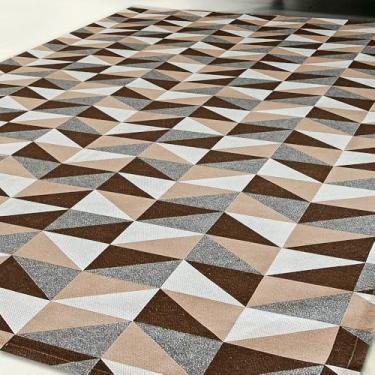 Imagem de Tapete 2,50 m x 1,35 m Antiderrapante Geométrico Sala Escritório Quarto(Caramelo)