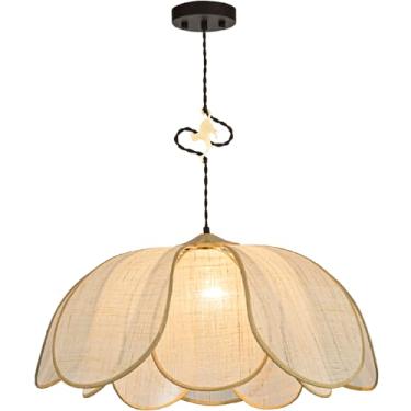 Imagem de LuoliiTa Luminária Boho, Lustre De Vime Trançado À Mão De 24", Lustre Boho Com Gancho De Latão Para Gatos Para Sala De Jantar, Sala De Estar, Cozinha, Quarto E Restaurante