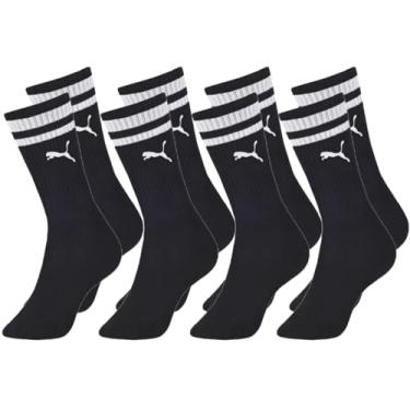 Imagem de PUMA Kit 4 Pares Meia Cano Alto Longo Esportiva Sola Atoalhada Algodão, 4 Pretas, 39-43