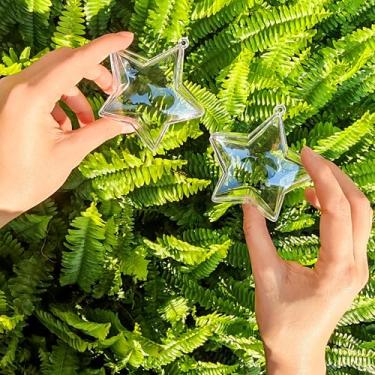 Imagem de Bola oca de acrílico multiformas, bolas de ornamentos preenchíveis de plástico transparente, bolas de plástico transparente DIY para árvore de Natal, Dia dos Namorados, decoração de casa, casamento