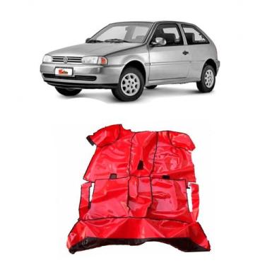 Imagem de TAPETE VINIL GOL bola G2 G3 G4 2 PORTAS VERMELHO - MANOS TAPETES