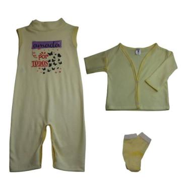 Imagem de Kit 3 Peças Inverno Bebê Macacão Casaquinho Meia Estilo, Conforto e Pr