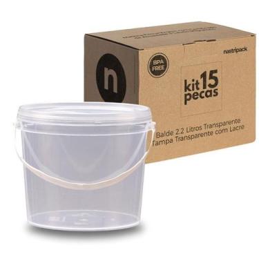 Imagem de Balde 2.2 Litros Para Alimentos Frescos - Kit 15 Pçs - Nastripack
