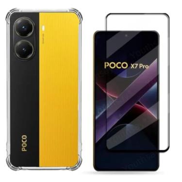 Imagem de Kit Capa Anti Impacto e Película de Vidro 3D Para Xiaomi Poco X7 Pro 5G