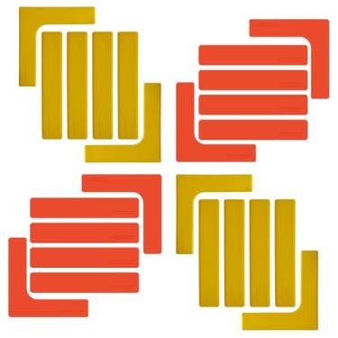 Imagem de Eco Walker Kit de marcadores Court Lines Throw Down Markers Crie sua própria mini quadra de tênis Pickleball (Vermelho-Amarelo em forma de L)