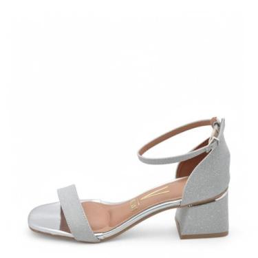 Imagem de Sandália Feminino Vizzano Salto Baixo REF: 6428104 TELA SHINE PARIS, 3