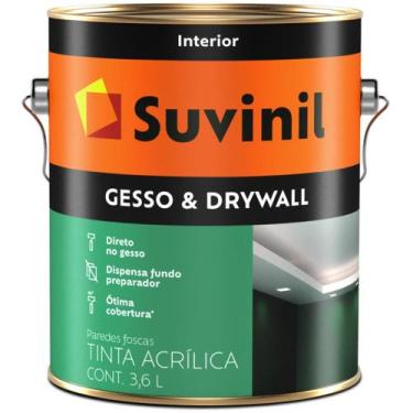 Imagem de Tinta Direto Sobre Gesso/Drywall 3,6 Litros - 50508911 - SUVINIL
