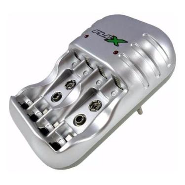Imagem de Carregador de Pilhas Flex AA ou AAA e Baterias 9v com Led
