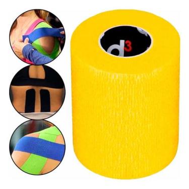 Imagem de Bandagem Elástica Coesiva Autoaderente Esporte 75mm X 5m D3 Amarelo