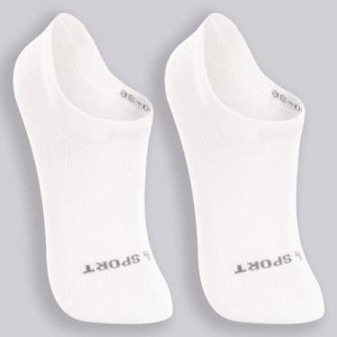 Imagem de Meia Lupo Sapatilha Invisivel Infantil 2170-088 C/2, Branco, Branco, 2