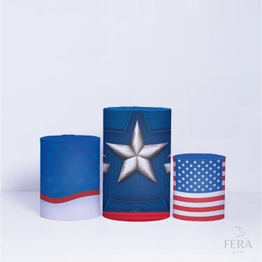 Imagem de Trio de Capa Cilindro para Festa Infantil Veste Fácil C/elástico Vingadores