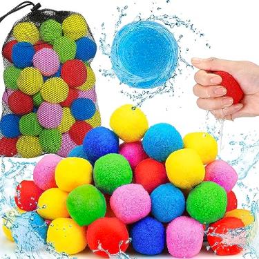 Imagem de Jishi 48 Peças De Bolas De Água Reutilizáveis, Brinquedos De Verão Para Crianças Ao Ar Livre, Jogos De Atividades Ao Ar Livre Para Quintal, Praia, Piscina, Lembrancinhas De Festa, Diversão Aquática