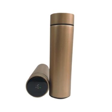 Imagem de Garrafa Térmica. Com Sensor De Temperatura Em Led. 500 ml - PRIME TECH (Ouro)