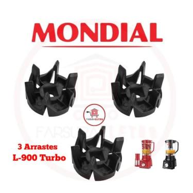 Imagem de 3x Arrastes do Copo Liquidificador Mondial Turbo L-900