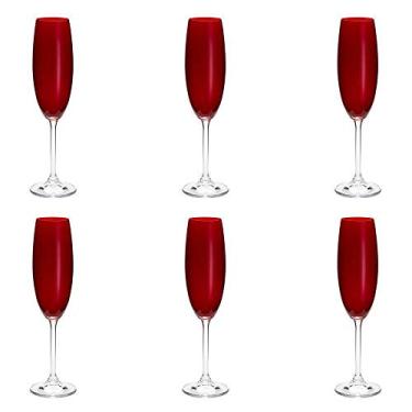 Imagem de Taças para Champagne Crystalite Bohemia Vermelho