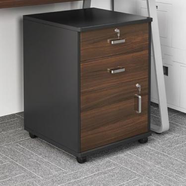 Imagem de Armário De Armazenamento Do Ofício, Caixa De Armazenamento De Madeira, Gavetas Do Escaninho Do Armazenamento, Material Plástico, Resistente E Dur, Dark Oak Color, 40 * 36 * 65cm/16 * 14 * 25.5in