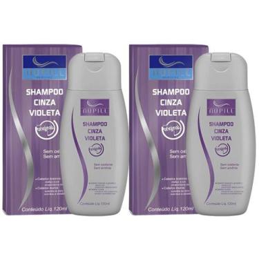 Imagem de Kit 2 Shampoo Cinza Violeta Nupill Cabelo Grisalho Loiro Profissional 