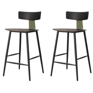 Imagem de Kit 2 Banquetas Baixas Analu Rivatti 89cm (Alt) Assento Encosto PP Pre