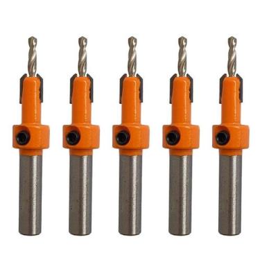 Imagem de Kit 5 Broca Com Escareador 3Mm X 8Mm Para Rebaixo Em Madeira - VAZ