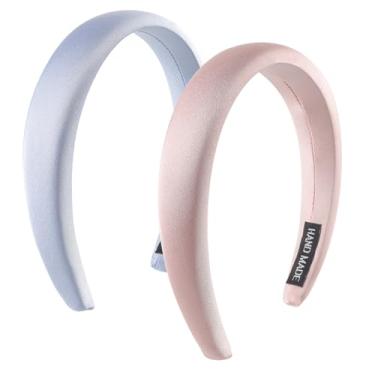 Imagem de Fitas de cabelo femininas de spa para rosto ou facial, pacote com 2 faixas de cabelo para cuidados com a pele, pacote combo de lavagem de pano - lavagem de maquiagem inchada, tratamento de pele (azul