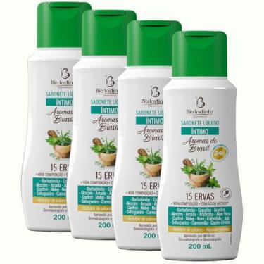 Imagem de 4 UNDs Sabonete Íntimo Líquido 15 ERVAS 200ml Bio Instinto (Extrato de Barbatimão e Aroeira)