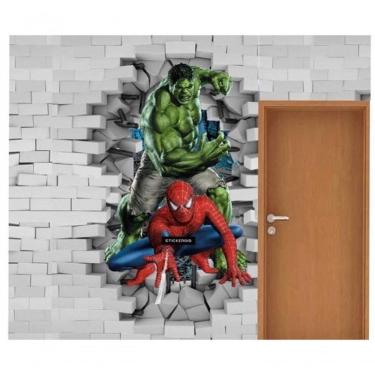 Imagem de Papel De Parede Adesivo Super Heróis Ph1008 Hulk E Aranha