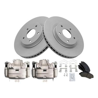 Imagem de TRQ Kit de Pastilha de Freio e Rotor Cerâmica Premium G-Coated Compatível com Nissan Sentra 2011-2012