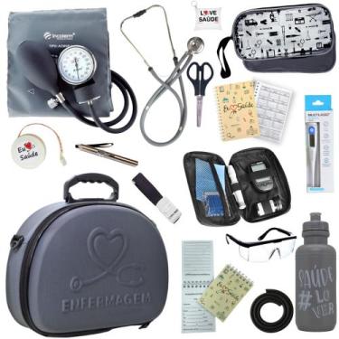 Imagem de Kit Enfermagem Maleta Estagio Medidor Glicose Completo Luxo - PA MED/ 
