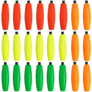 Imagem de VATEICO Boias de pesca para equipamento de peixe-gato, boias de pesca com fenda, boias de pesca com fenda, boia de espuma de cigarro, plataforma de pompano, rolhas de pesca, boias para plataforma de