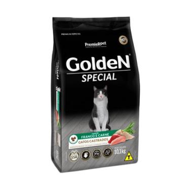 Imagem de Ração Golden Gatos Castrados Sabor Frango e Carne 10,1kg