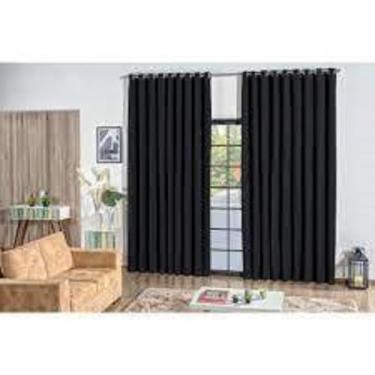 Imagem de Cortinas bege para sala de estar/quarto/mesa 3,00x2,50(PRETA)