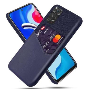 Imagem de Capa para Xiaomi Redmi Note 11 PRO 4G,Tela e tampa de couro PU,Antideslizante,360°cobertura completa à prova de choque com 1 slot de cartão atrás,Prevenção de queda-Blue