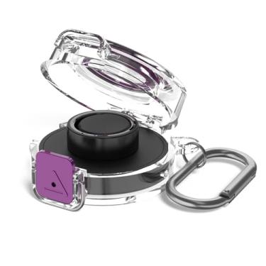 Imagem de Wacanc Capa de plástico com trava segura compatível com carregador Oura Ring Gen 3, capa protetora portátil para carregador Oura Ring Gen 3 com mosquetão, apenas capa protetora (roxa)