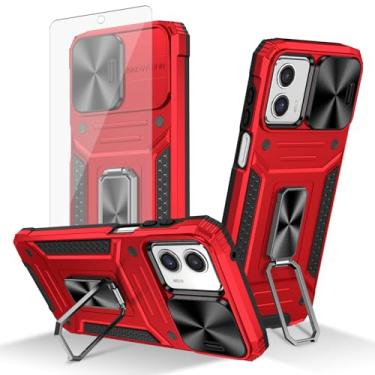 Imagem de Asuwish Capa de telefone para Motorola Moto G 5G 2023 com capa de câmera deslizante de vidro temperado protetor de tela suporte suporte robusto fino celular acessórios para celular G5G 5 G G5 feminino