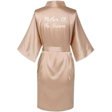 Imagem de Roupão De Banho De Cetim Vestes De Seda Plus Size Roupão De Banho De Casamento Noiva Vestido De Dama De Honra Vestido Roupas Femininas, champa mother bride, 3XL