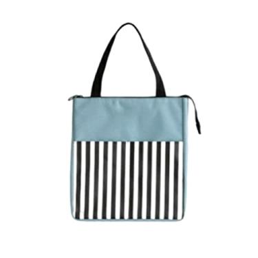 Imagem de MAVIS LAVEN Lancheira Isolada, Almoço Térmico Bolsa de Resfriador para Comida de bebê de Grande Capacidade Com 2 Bolsos Com Compartimentos de Malha à Prova de água (azul)