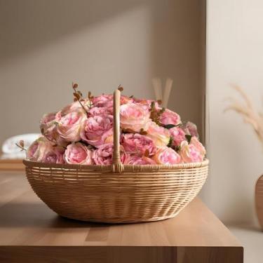 Imagem de 9 Buques De Rosas Artificiais Luxo Flores Com Folhagem Para Arranjos F