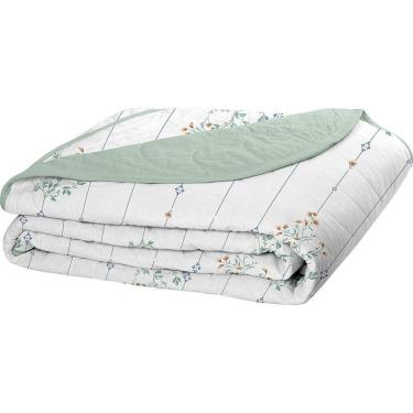 Imagem de Cobre Leito Tecebem Casal Malha 100% Algodão Estampado Em Matelassê Fran 210x240m Verde