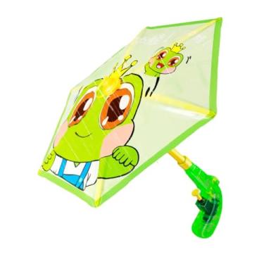 Imagem de Kokiya Guarda-chuva de brinquedo com spray de água, portátil, compacto, leve, engraçado, brinquedo de verão para quintal, festa na praia, gramado, Sapo