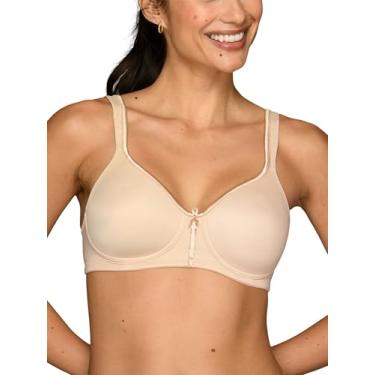 Imagem de Vanity Fair Sutiã feminino com alças conversíveis bidirecionais, cobertura total, bojos levemente forrados até DD, Sem aro - Bege, 34DD