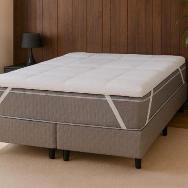 Imagem de Pillow Top Queen Macio de Manta Siliconada antialérgico 200 Fios BF Co