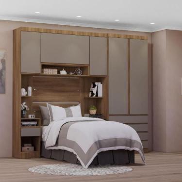 Imagem de Guarda Roupa Solteiro 263cm com 5 Peças e 6 Gavetas Modulado - Casa La