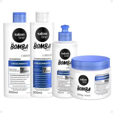 Imagem de Kit Salon Line SOS Bomba Crescimento Capilar: Shampoo 300ml e Condicionador 200ml + Máscara Hidratante 500g e Creme Para Pentear 300ml