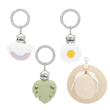 Imagem de NICENEEDED 3 peças de clipes de chapéu para viagem na bolsa, porta-chapéus de sol de silicone para mochila, bagagem, clipe de transporte de chapéu de palha de praia