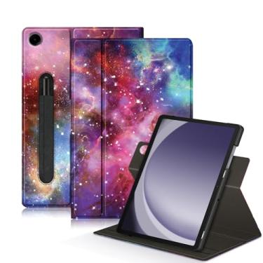 Imagem de Yiernuo Capa para tablet Samsung Galaxy Tab A9 Plus/Galaxy Tab A9 + 11 polegadas 2023 SM-X210/X216/X218, suporte giratório de 360° com hibernar/despertar automático, Galaxy