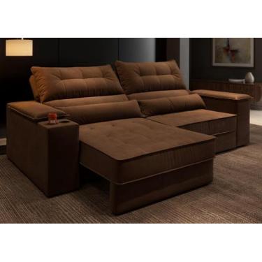 Imagem de Sofá Manhattan 2,10m L 3 Lugares com Porta Copos Retrátil e Reclinável