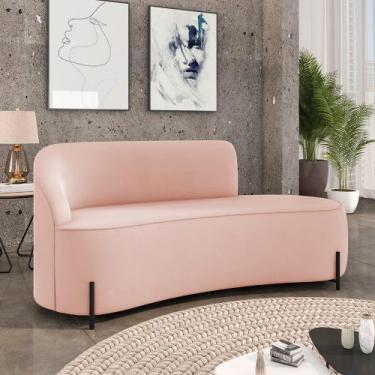 Imagem de Sofá 3 Lugares Orgânico 180cm Pé Ferro Preto Morgan Veludo D03 - D'Ros