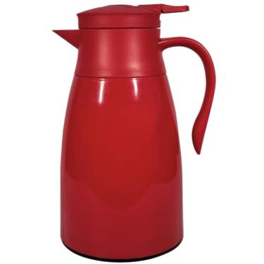 Imagem de Garrafa De Café Térmica 1Litro com Isolamento a Vácuo com Alça Ergônomica e Tampa com Sistema Anti-Vazamento Vedado em Silicone Corta Pingo (VERMELHO)