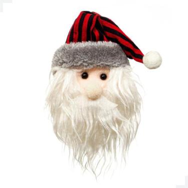 Imagem de Enfeite de Natal Carinha Papai Noel Xadrez Buf 13cm Magizi - Shoppingd